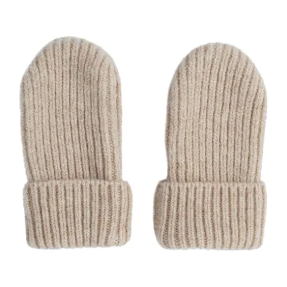 Lodger Mittens Merino Wool Beige 0-12M