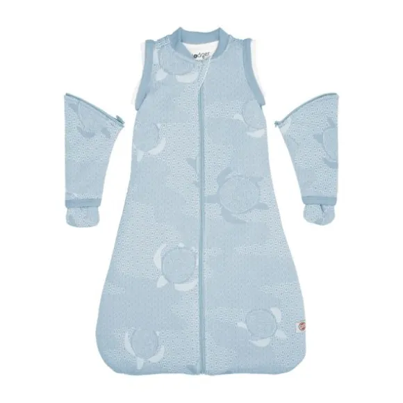 Lodger Slaapzak Hopper Met Afristbare Mouwen - Maat 86/98 - Matcha Blue Fogg