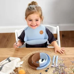 Lässig Bord Silicone Happy Rascals Smile Sky Blue