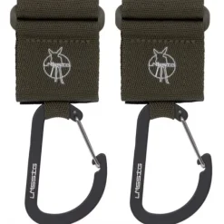 Lässig Stroller Hooks Met Karabijnhaak Olive 2-Pack