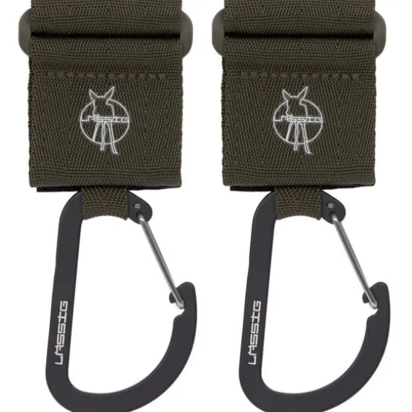 Lässig Stroller Hooks Met Karabijnhaak Olive 2-Pack