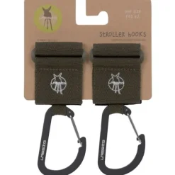 Lässig Stroller Hooks Met Karabijnhaak Olive 2-Pack