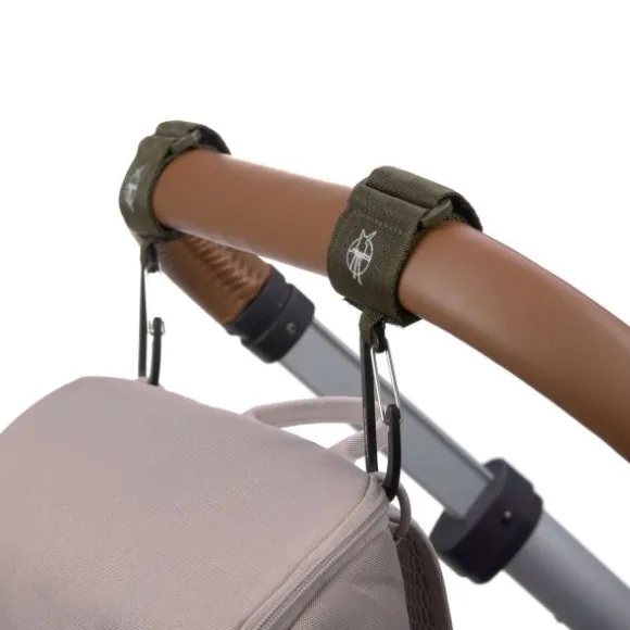 Lässig Stroller Hooks Met Karabijnhaak Olive 2-Pack
