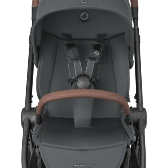 Maxi-Cosi Kinderwagen - Oxford Plus - Twillic Graphite (Dark Frame + Brown Leather)