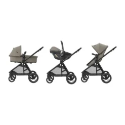 Maxi-Cosi Zelia3 Luxe Twillic Truffle (Black glossy frame & Black Leather)