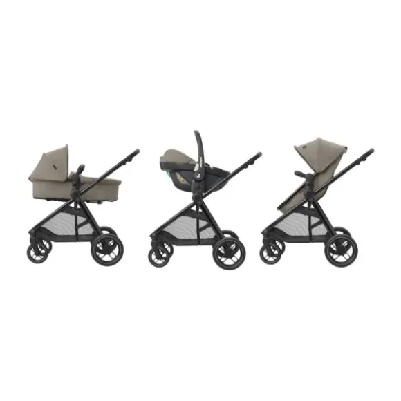Maxi-Cosi Zelia3 Luxe Twillic Truffle (Black glossy frame & Black Leather)
