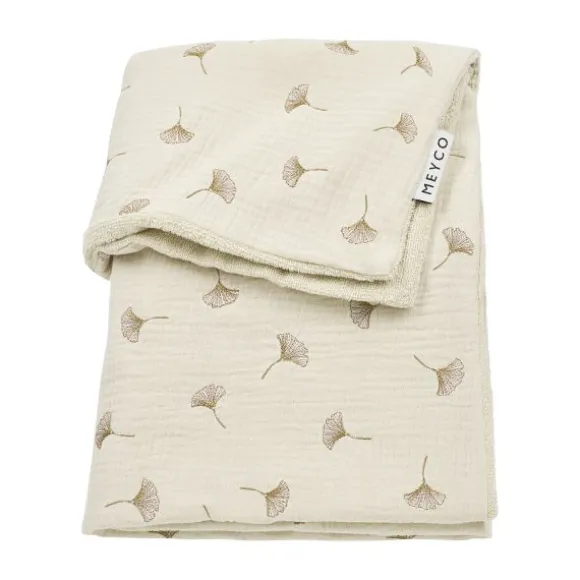 Meyco Baby Gingko Wiegdeken - 75 x 100 cm - Pre-Washed hydrofiel - Soft Sand
