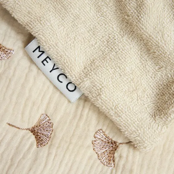 Meyco Baby Gingko Wiegdeken - 75 x 100 cm - Pre-Washed hydrofiel - Soft Sand