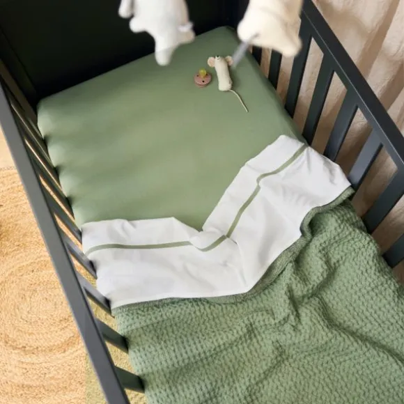 Meyco Baby Juniorhoeslaken Uni Olive Green 70 x 140 / 150 cm
