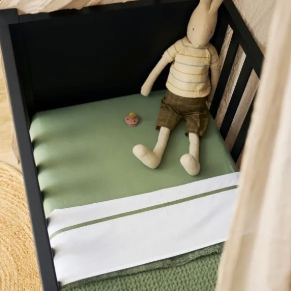Meyco Baby Juniorhoeslaken Uni Olive Green 70 x 140 / 150 cm