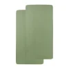 Meyco Baby Juniorhoeslaken Uni Olive Green 70 x 140 / 150 cm 2-Pack