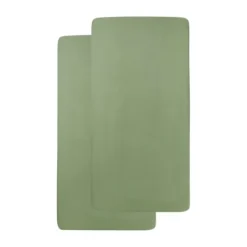 Meyco Baby Ledikanthoeslaken Uni Olive Green 60 x 120 cm 2-Pack