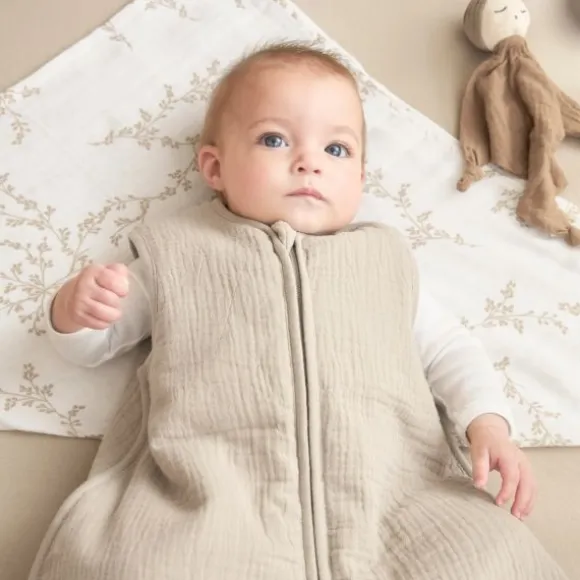 Meyco Baby Slaapzak Hydrofiel Gevoerd Uni Pre-Washed Sand 110 cm