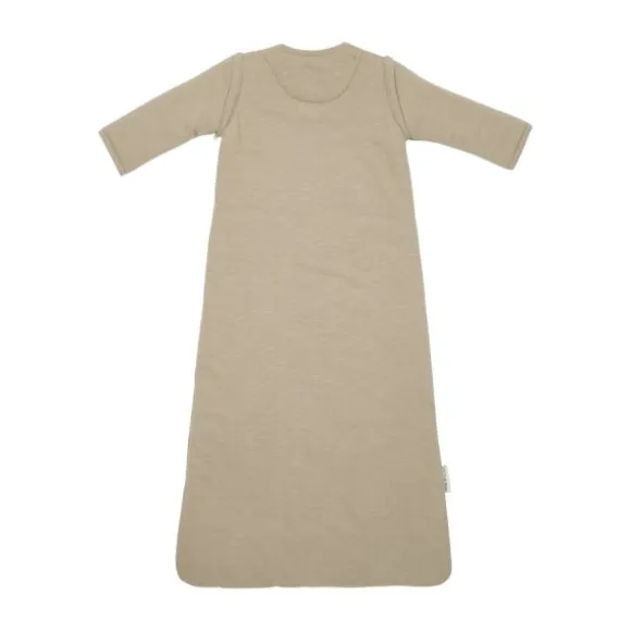 Meyco Baby Slaapzak Met Afritsbare Mouwen Slub Met Smile Applicatie Taupe / Offwhite 90 cm