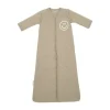 Meyco Baby Slaapzak Met Afritsbare Mouwen Slub Met Smile Applicatie Taupe / Offwhite 110 cm