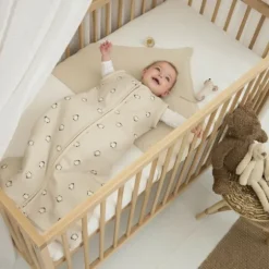Meyco Baby Slaapzak Met Afritsbare Mouwen Penguin Soft Sand 70 cm