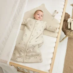 Meyco Baby Slaapzak Met Afritsbare Mouwen Penguin Soft Sand 70 cm