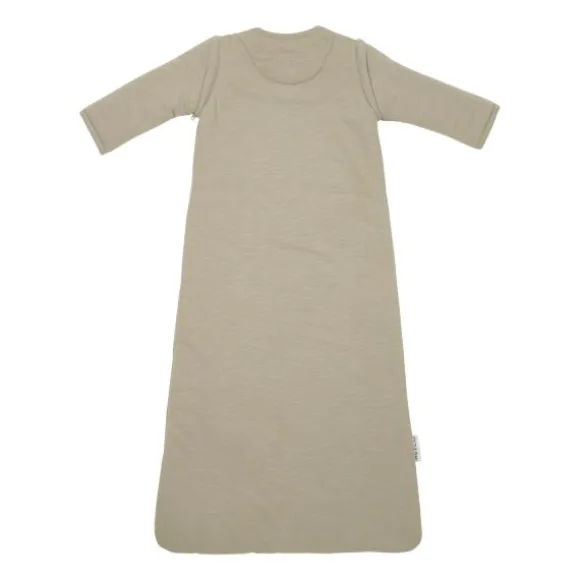 Meyco Baby Slaapzak Met Afritsbare Mouwen Slub Met Smile Applicatie Taupe / Offwhite 70 cm