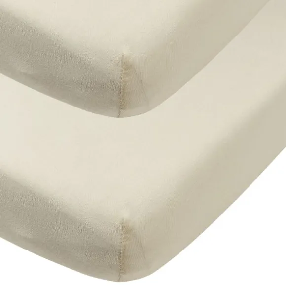 Meyco Baby Uni Hoeslaken Juniorbed- 2 Stuks - 70 x 140 cm - Jersey - Nature