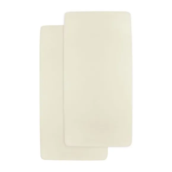 Meyco Baby Uni Hoeslaken Wieg - 2 Stuks - 40 x 80/90 cm - Jersey - Soft Sand