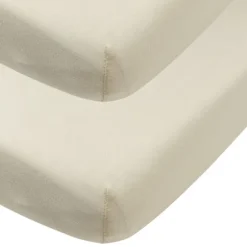 Meyco Baby Uni Hoeslaken Wieg - 2 Stuks - 40 x 80/90 cm - Jersey - Soft Sand
