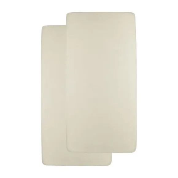 Meyco Baby Uni Hoeslaken Ledikant - 2 Stuks - 60 x 120 cm - Jersey - Nature