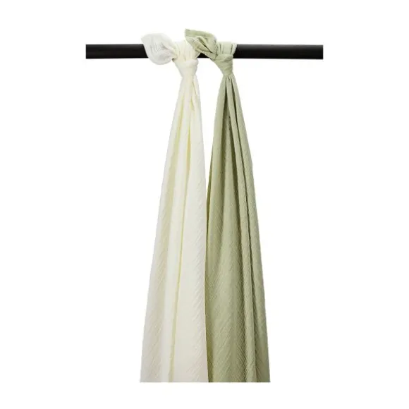 Meyco Baby Uni Swaddle - 2 Stuks - Pre-Washed Hydrofiel - 120 x 120 cm Soft Rose/Rose