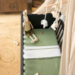 Meyco Baby Wieghoeslaken Uni Olive Green 40 x 80 / 90 cm 2-Pack