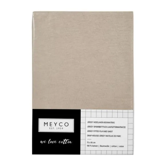 Meyco Hoeslaken Boxmatras Jersey Sand 75 x 95 cm