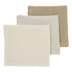 Meyco Hydrofiele Monddoekjes - 3 stuks - 30x30cm - Natural / Jeans Blue / Indigo