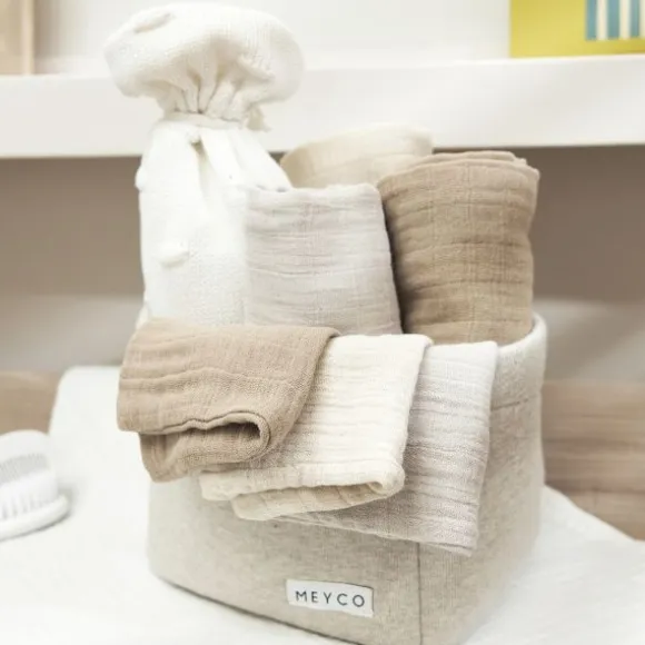 Meyco Hydrofiele Washandjes - 3 stuks - 20x17cm - Natural / Jeans Blue / Indigo