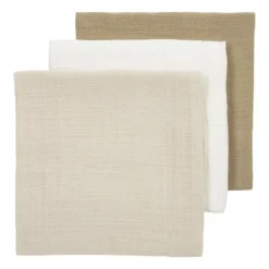 Meyco Hydrofiele Washandjes - 3 stuks - 20x17cm - Natural / Jeans Blue / Indigo