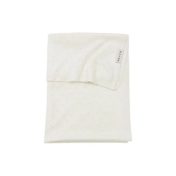Meyco Ledikantdeken Ajour Bamboe Offwhite 100 x 150 cm