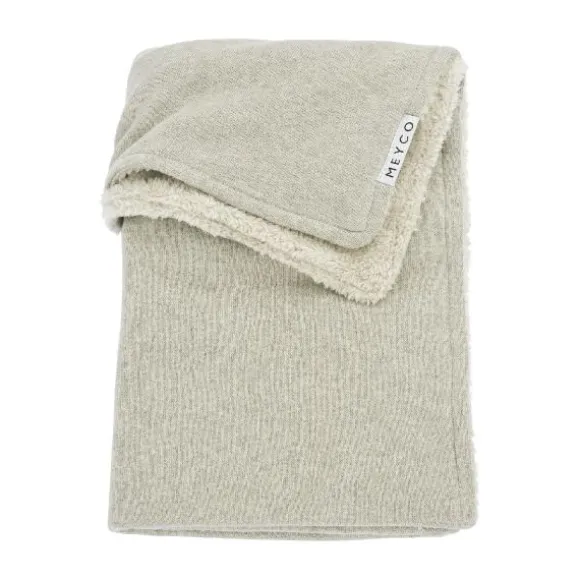 Meyco Ledikantdeken Knit Basic Sand Melange Teddy 100x150cm