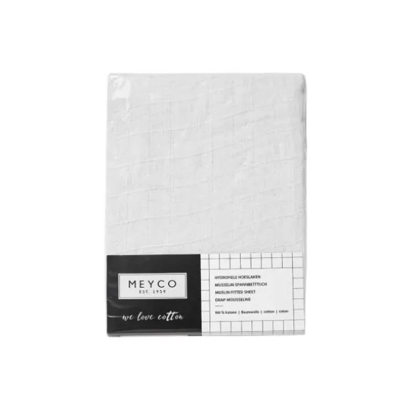 Meyco Ledikanthoeslaken Hydrofiel White 60 x 120 cm