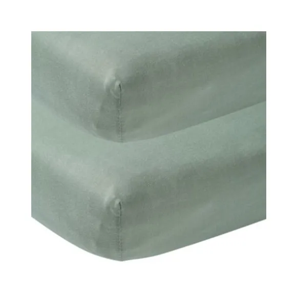 Meyco Ledikanthoeslaken Jersey Stone Green 60 x 120 cm (2-Pack)