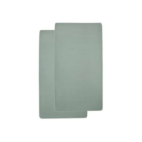 Meyco Ledikanthoeslaken Jersey Stone Green 60 x 120 cm (2-Pack)