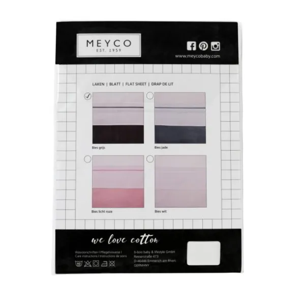 Meyco Ledikantlaken Bies Grijs 100 x 150 cm