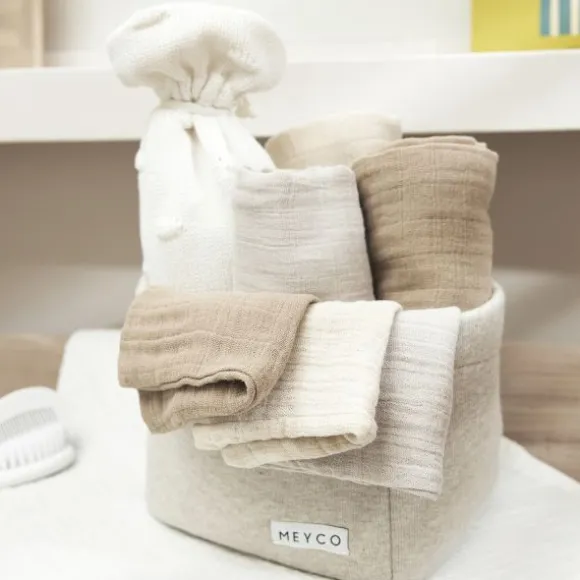 Meyco Monddoek Hydrofiel Pre-Washed Uni Offwhite/Soft Sand/Taupe 30 x 30 cm 3-Pack