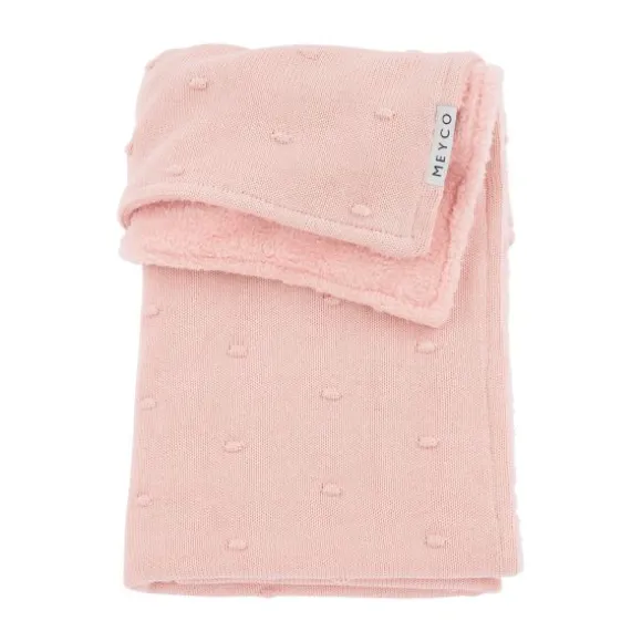 Meyco Wiegdeken Mini Knots Soft Pink Teddy 75x100cm