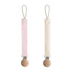 Mushie Speenkoord Linnen Olive/Shifting Sand 2-Pack