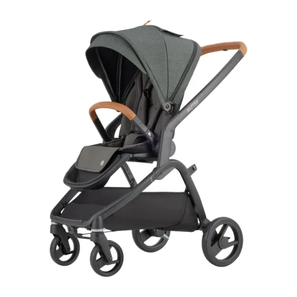 Mutsy Wandelwagen Flow Black Frame - Cognac Grip - Urban Green