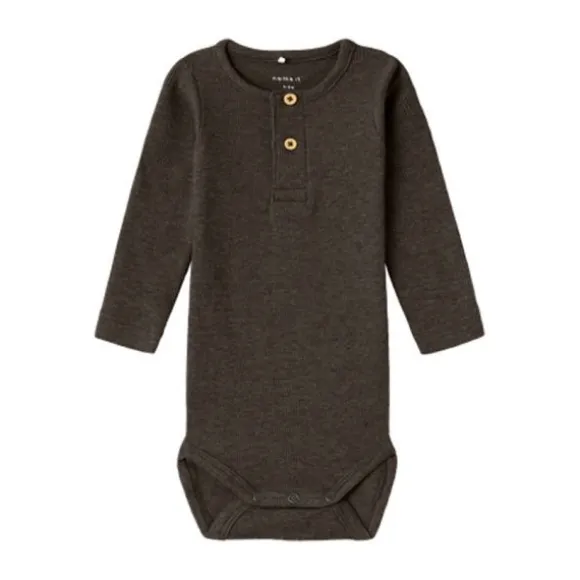 Name It Button Romper - Kab NOOS - Delicioso Melange - Maat 56