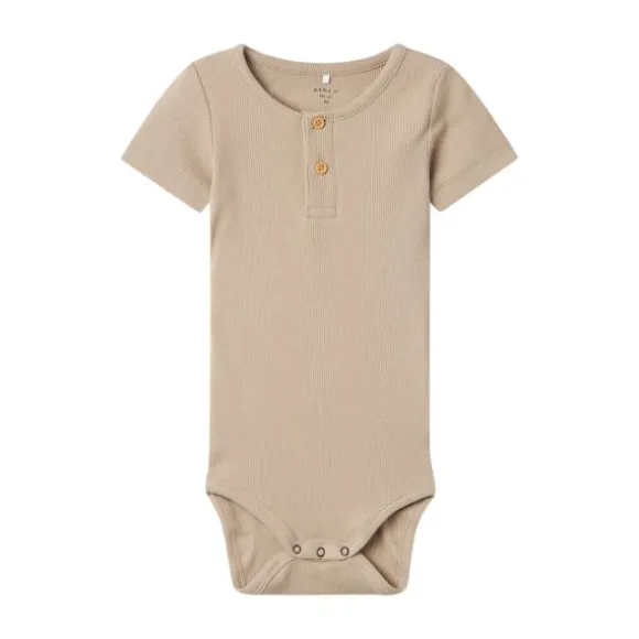 Name It Kab Button Korte Mouw Romper - Mt. 56 - Pure Cashmere