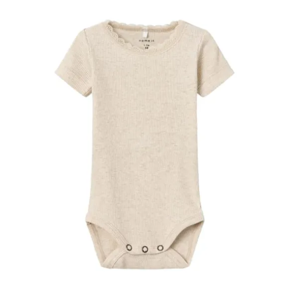 Name It Romper Kab Lace Korte Mouw Peyote Melange maat 74