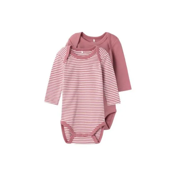 Name It Romper Stripe 2-Pack Mesa Rose 62