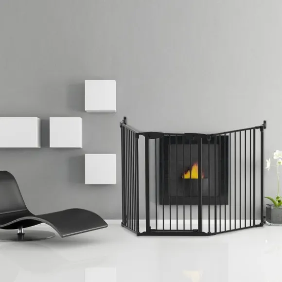 Noma 3 Panel Gate Zwart (197.5 cm)