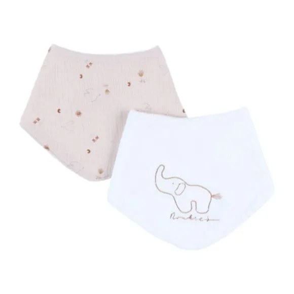 Noukie's B&M Set 2 Bandana Slabbetjes – Badstof & Katoen – Bali, Geluksduiven