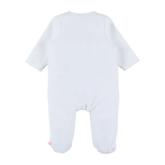 Noukie's F&O Pyjama Met Borduursel - 00 Mnd - Velours - Wit
