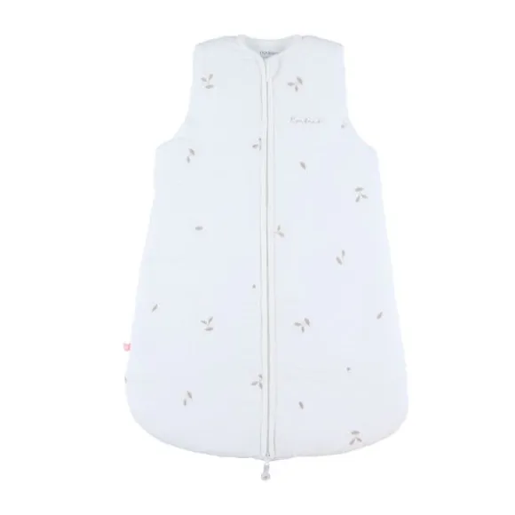 Noukie's F&O Slaapzak Met Borduursel - Maat 50 cm - Gewatteerde Mousseline - Wit
